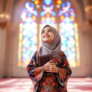 Student learning Quran online with tajweed