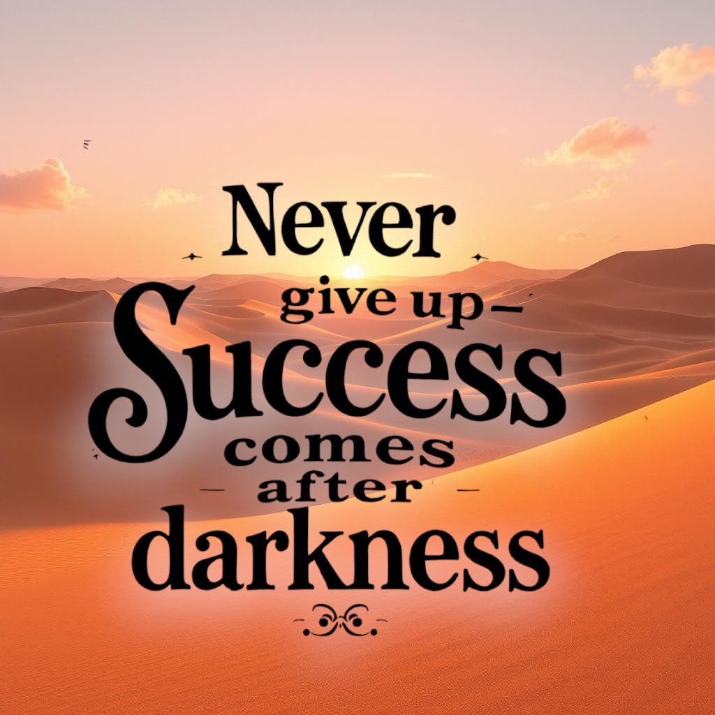 Success comes after darkness